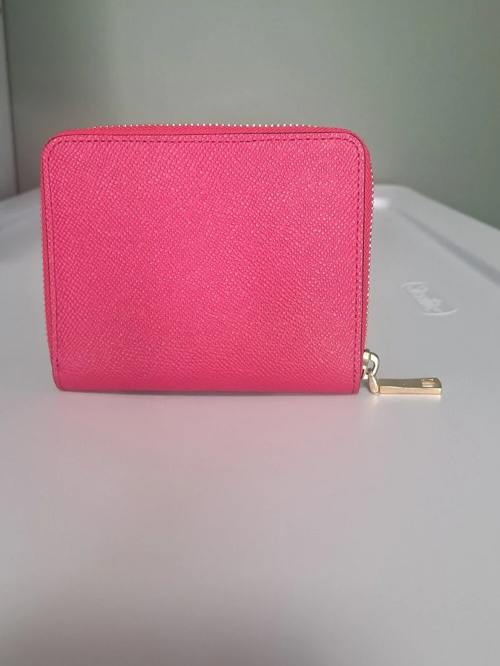 Coach Pebbled Leather Zip Around Wallet Pink NWOT